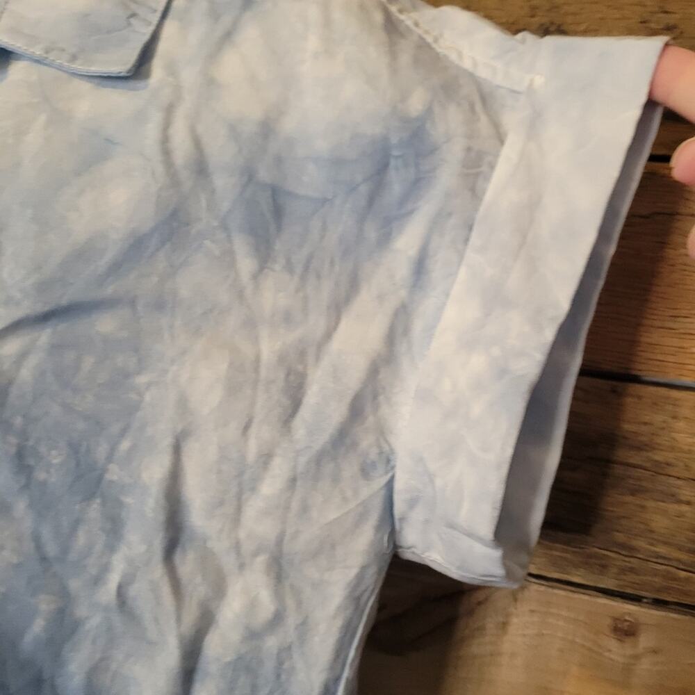 SALE-Thread & Supply women's blue tie dye oversized button up top Sz XS - Picture 4 of 9